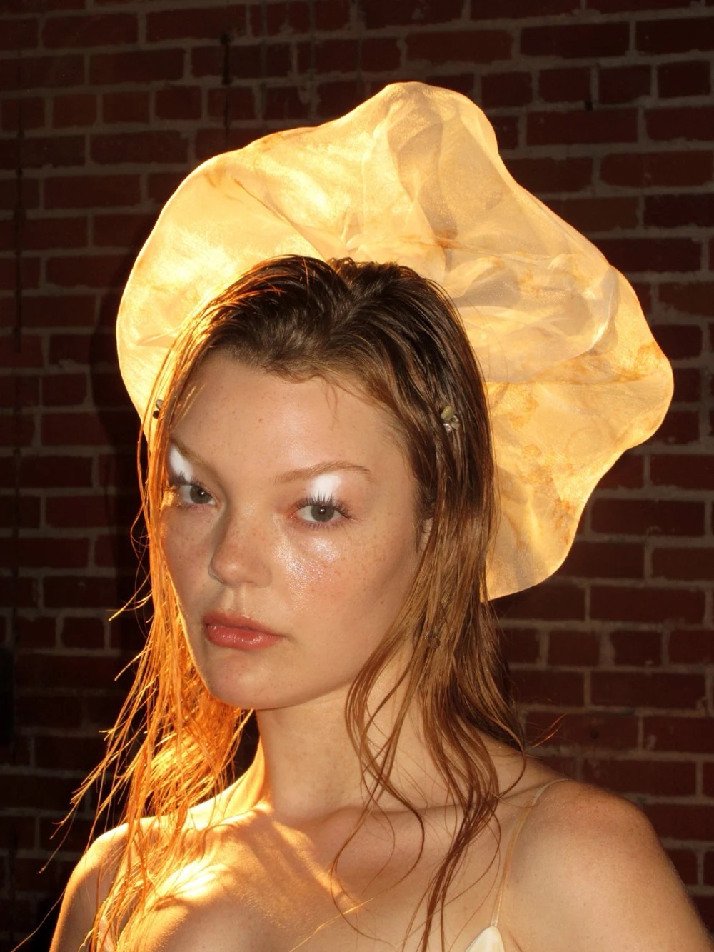 Sheer Ivory Oversized Scrunchie ella mae - Picture 2 of 3